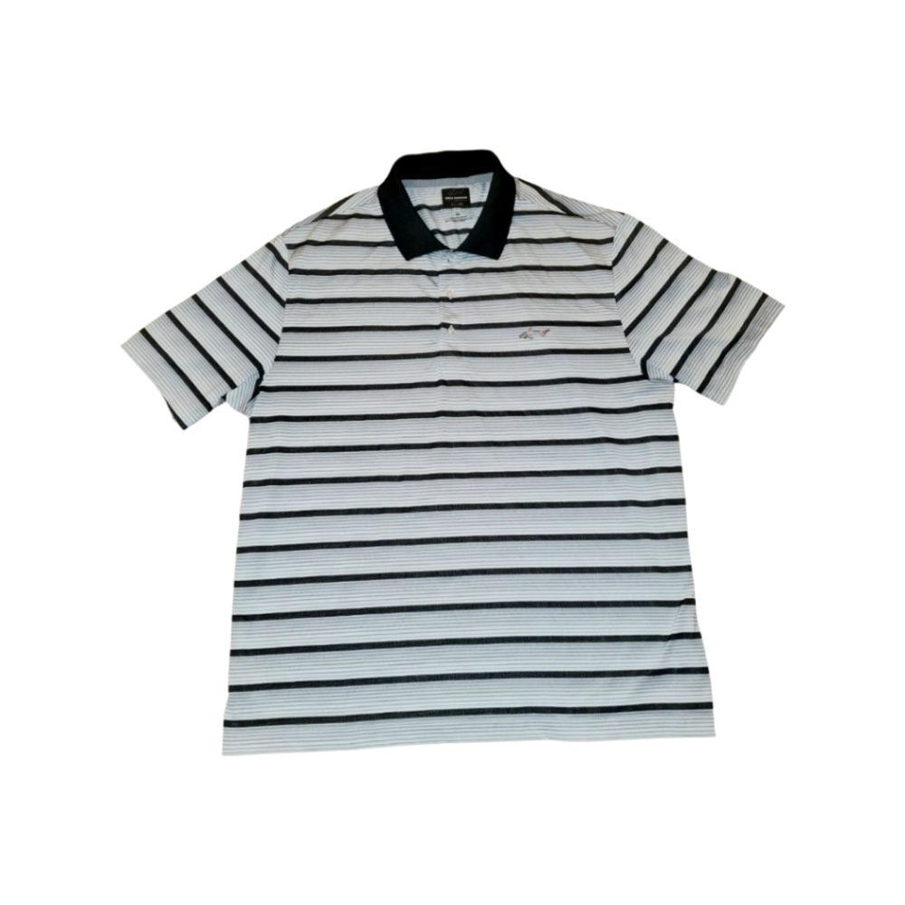 Greg Norman Tasso Elba black white Grey Polo Shirt Short Sleeve Pro dry